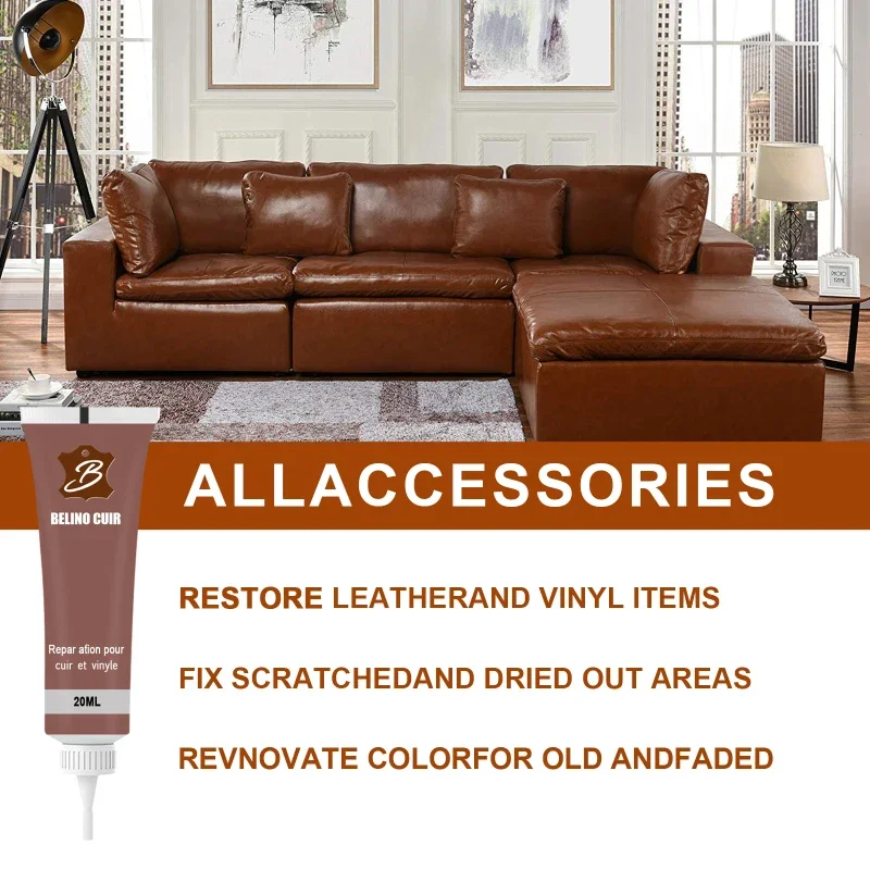20ml Leather Repair Gel Complementary Colors Repair Scratches Cracks Car Seats Sofa Accessories Kit Home Household