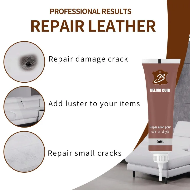 20ml Leather Repair Gel Complementary Colors Repair Scratches Cracks Car Seats Sofa Accessories Kit Home Household