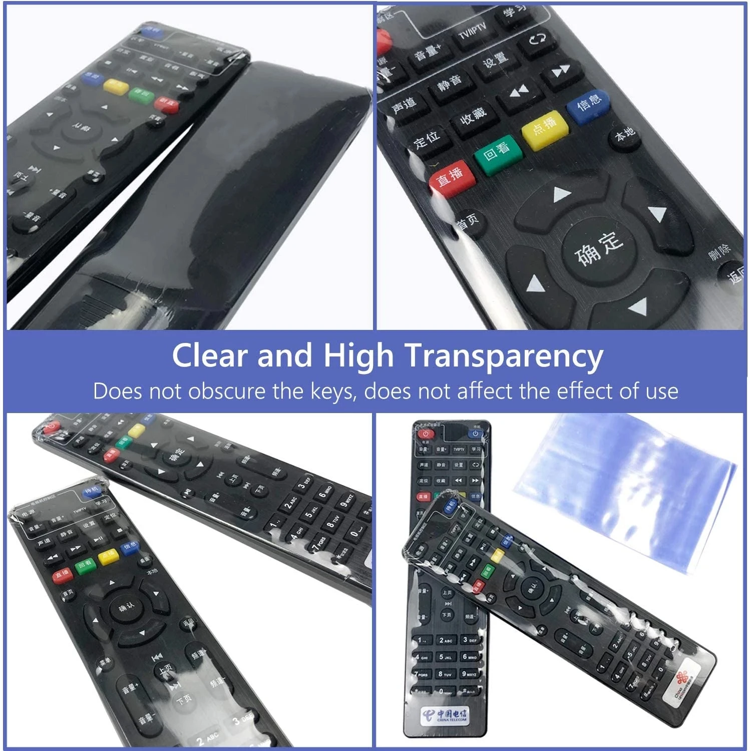 20pcs Clear Heat Shrink Film Bag TV/Air Condition Remote Control Transparent Cover Household Dust Waterproof Protective
