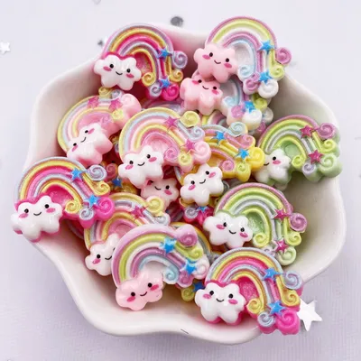 20pcs Flatback Colorful Resin Rainbow 20pcs Flatback Colorful Resin Rainbow