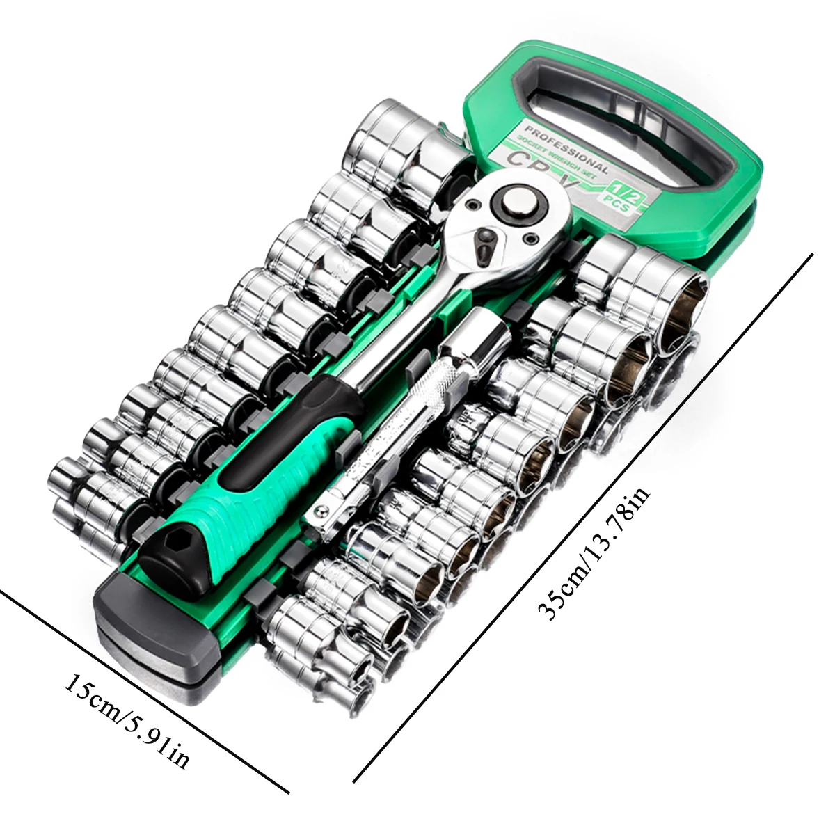 21 piece Set 1/2 Ratchet Wrench Socket Set Standard 24 Teeth, Including 123MM Extension Rod, Short Socket, Ratchet 21 piece Set 1/2 Ratchet Wrench Socket Set Standard 24 Teeth, Including 123MM Extension Rod, Short Socket, Ratchet