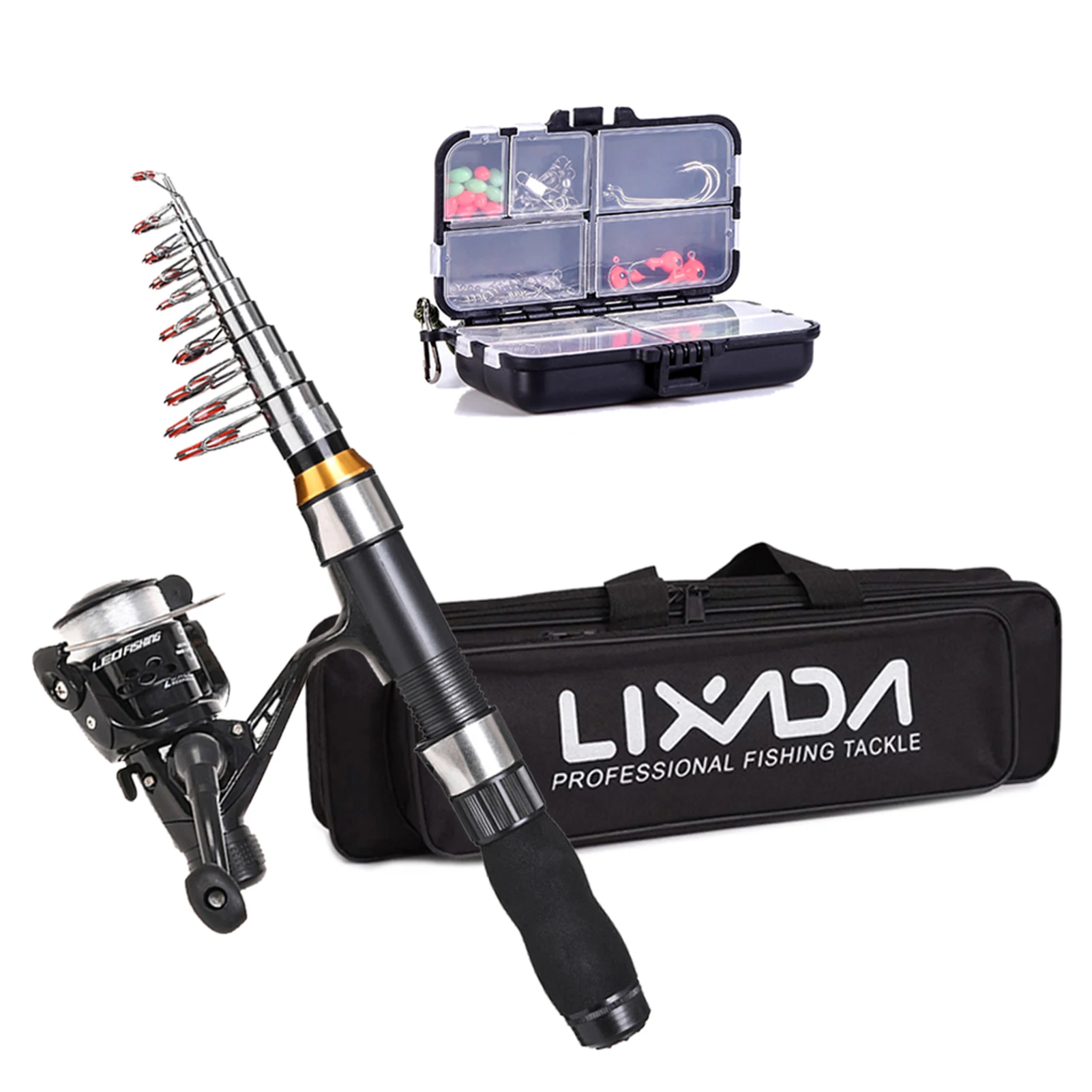 2.1m + 2.3 m Telescopic Fishing Rod Reel Combo Full Kit Carbon Fiber Rod Pole Spinning Reel Fishing Bag Case Pesca Gear 2.1m + 2.3 m Telescopic Fishing Rod Reel Combo Full Kit Carbon Fiber Rod Pole Spinning Reel Fishing Bag Case Pesca Gear