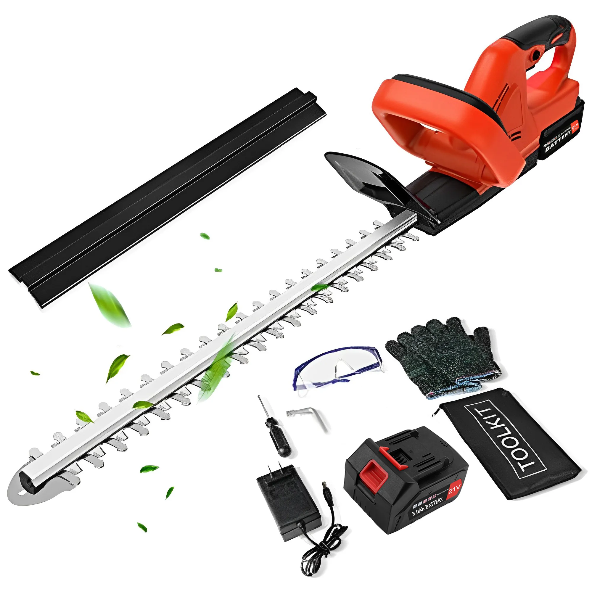 21V Cordless Hedge Trimmer 22 Inch Electric Hedge Trimmer with 3.0Ah Battery and Charger with Dual Action Blade 3/5″ 21V Cordless Hedge Trimmer 22 Inch Electric Hedge Trimmer with 3.0Ah Battery and Charger with Dual Action Blade 3/5″