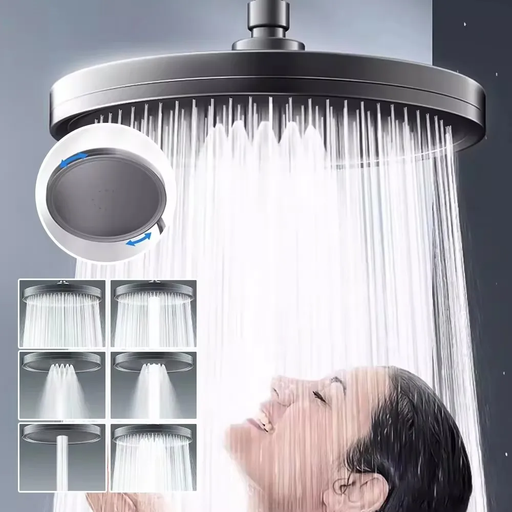 230mm Big Panel Showerhead 6 Mode Supercharge Rainfall Shower Head High Pressure Top Rain Shower Faucet Bathroom 230mm Big Panel Showerhead 6 Mode Supercharge Rainfall Shower Head High Pressure Top Rain Shower Faucet Bathroom