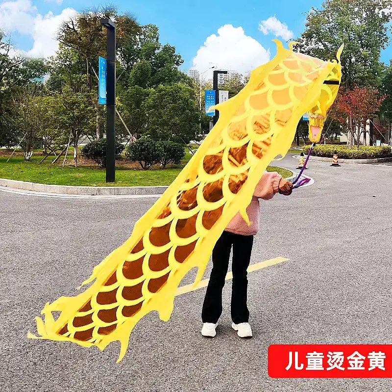 2/3/5 Meters Lightning Dragon Dance Set With Head Chinese Traditional Square Performance Prop Folk Ribbon Dance New