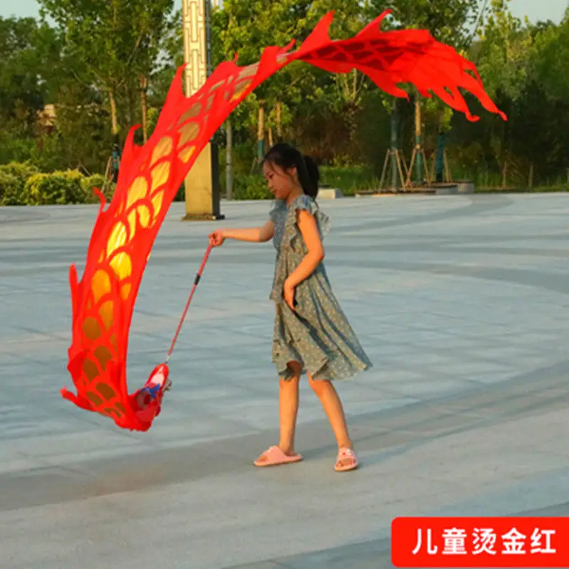 2/3/5 Meters Lightning Dragon Dance Set With Head Chinese Traditional Square Performance Prop Folk Ribbon Dance New