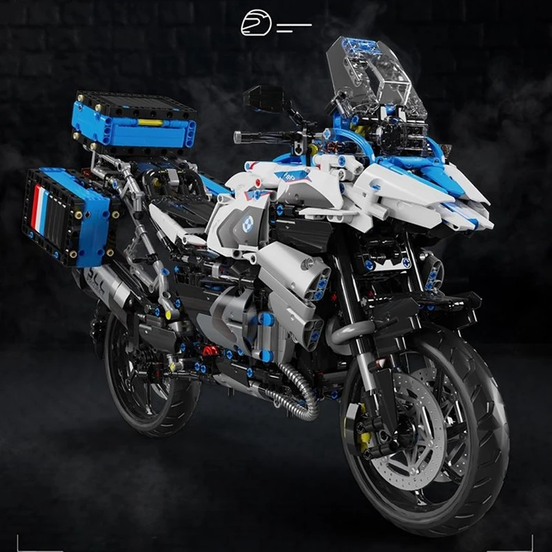 2369pcs High Tech 1:5 Motorcycle City Sports Rapid Racing Motorbike Locomotive Moc Modular Brick Model Building Block