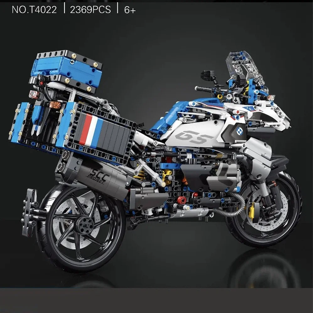 2369pcs High Tech 1:5 Motorcycle City Sports Rapid Racing Motorbike Locomotive Moc Modular Brick Model Building Block