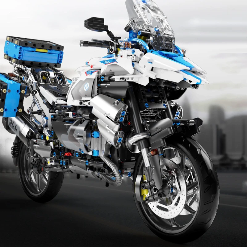 2369pcs High Tech 1:5 Motorcycle City Sports Rapid Racing Motorbike Locomotive Moc Modular Brick Model Building Block