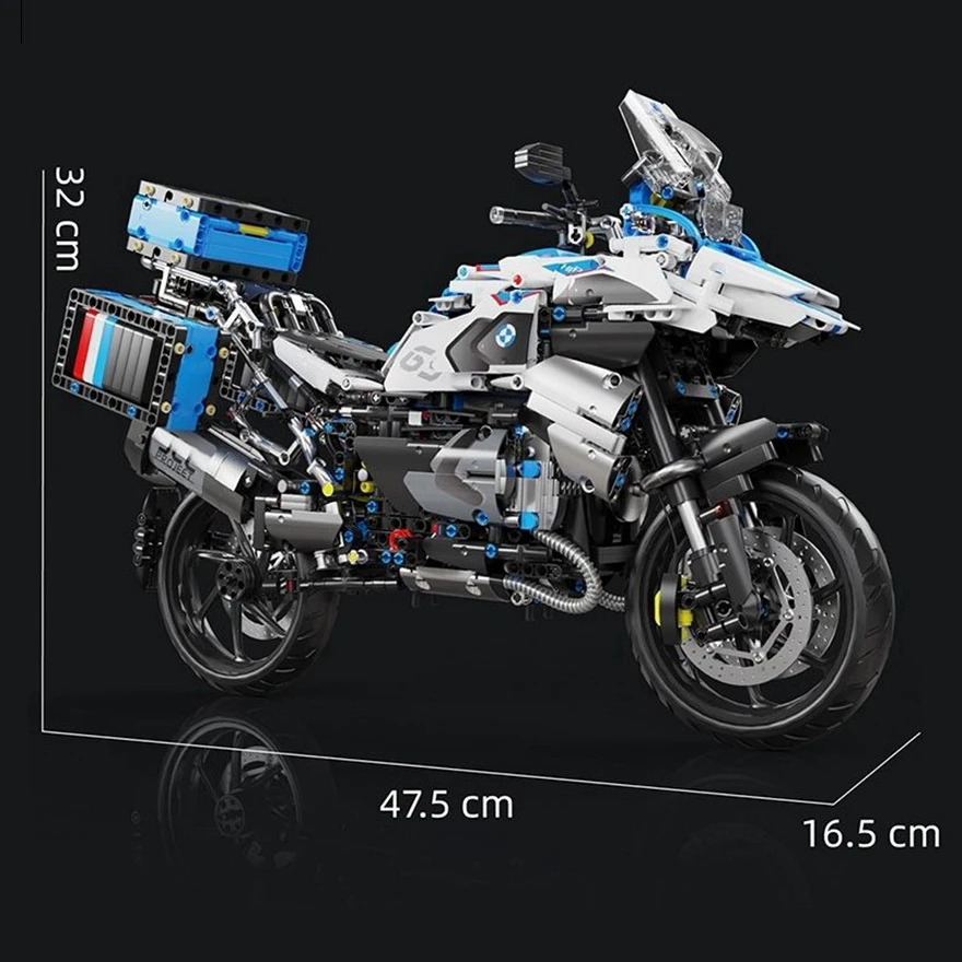 2369pcs High Tech 1:5 Motorcycle City Sports Rapid Racing Motorbike Locomotive Moc Modular Brick Model Building Block