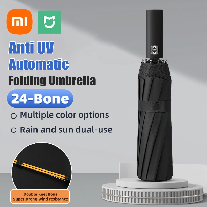 24 Bone Solid Color Automatic Umbrella Light Collapsible Large Format Outdoor Sunshade UV Protection Automatic Umbrella 24 Bone Solid Color Automatic Umbrella Light Collapsible Large Format Outdoor Sunshade UV Protection Automatic Umbrella