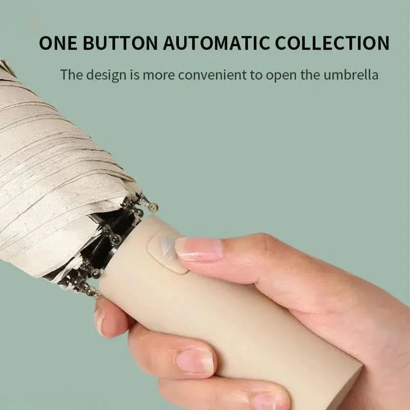 24 Bone Solid Color Automatic Umbrella Light Collapsible Large Format Outdoor Sunshade UV Protection Automatic Umbrella 24 Bone Solid Color Automatic Umbrella Light Collapsible Large Format Outdoor Sunshade UV Protection Automatic Umbrella