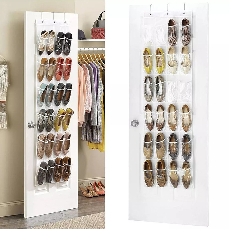 24 Pockets Over the Door Shoe Hanger