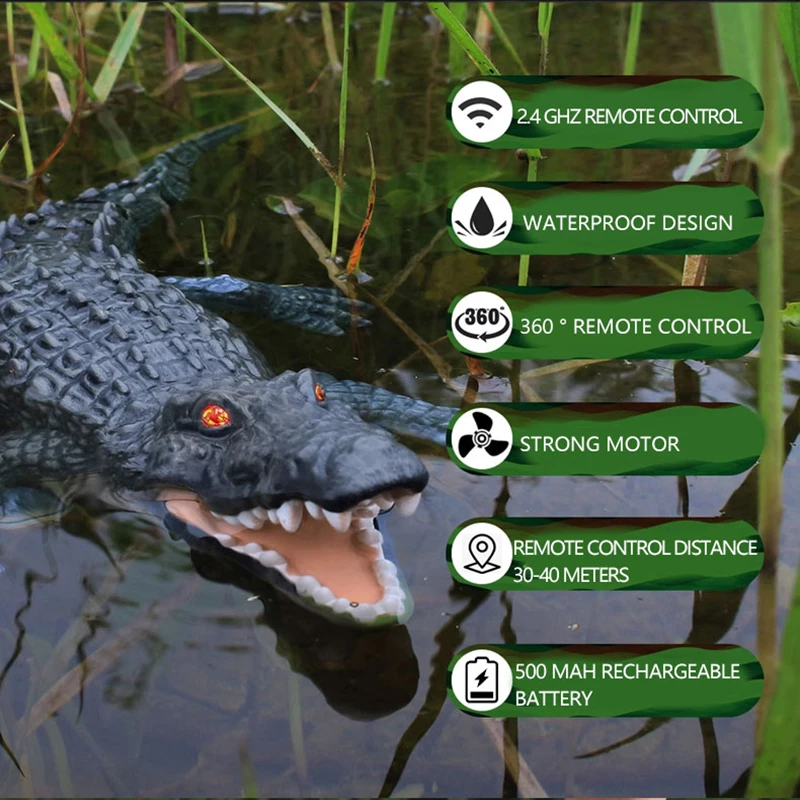 2.4G Electric Remote Control Crocodile Good Sealing Waterproof Swimming Pool RC Boat Toys for Children Summer Gift 2.4G Electric Remote Control Crocodile Good Sealing Waterproof Swimming Pool RC Boat Toys for Children Summer Gift