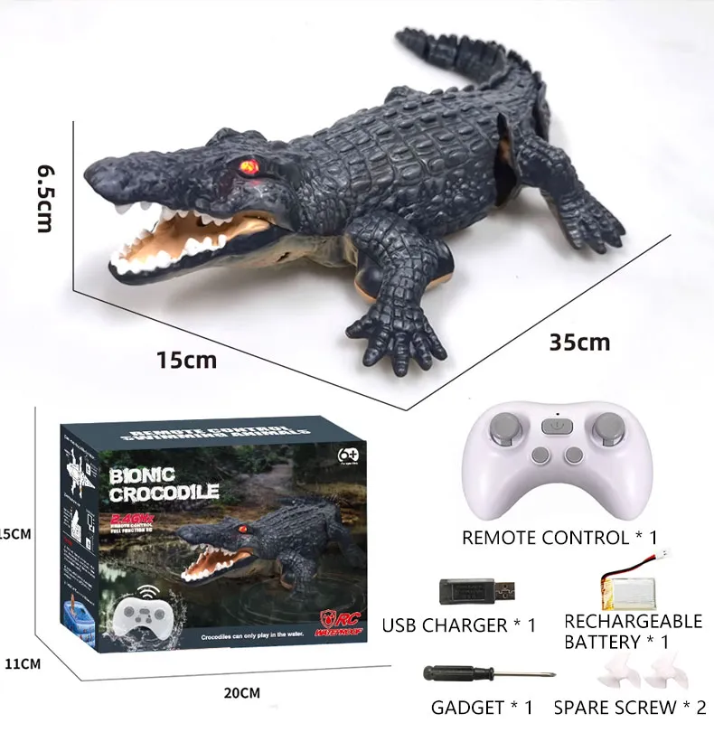 2.4G Electric Remote Control Crocodile Good Sealing Waterproof Swimming Pool RC Boat Toys for Children Summer Gift 2.4G Electric Remote Control Crocodile Good Sealing Waterproof Swimming Pool RC Boat Toys for Children Summer Gift