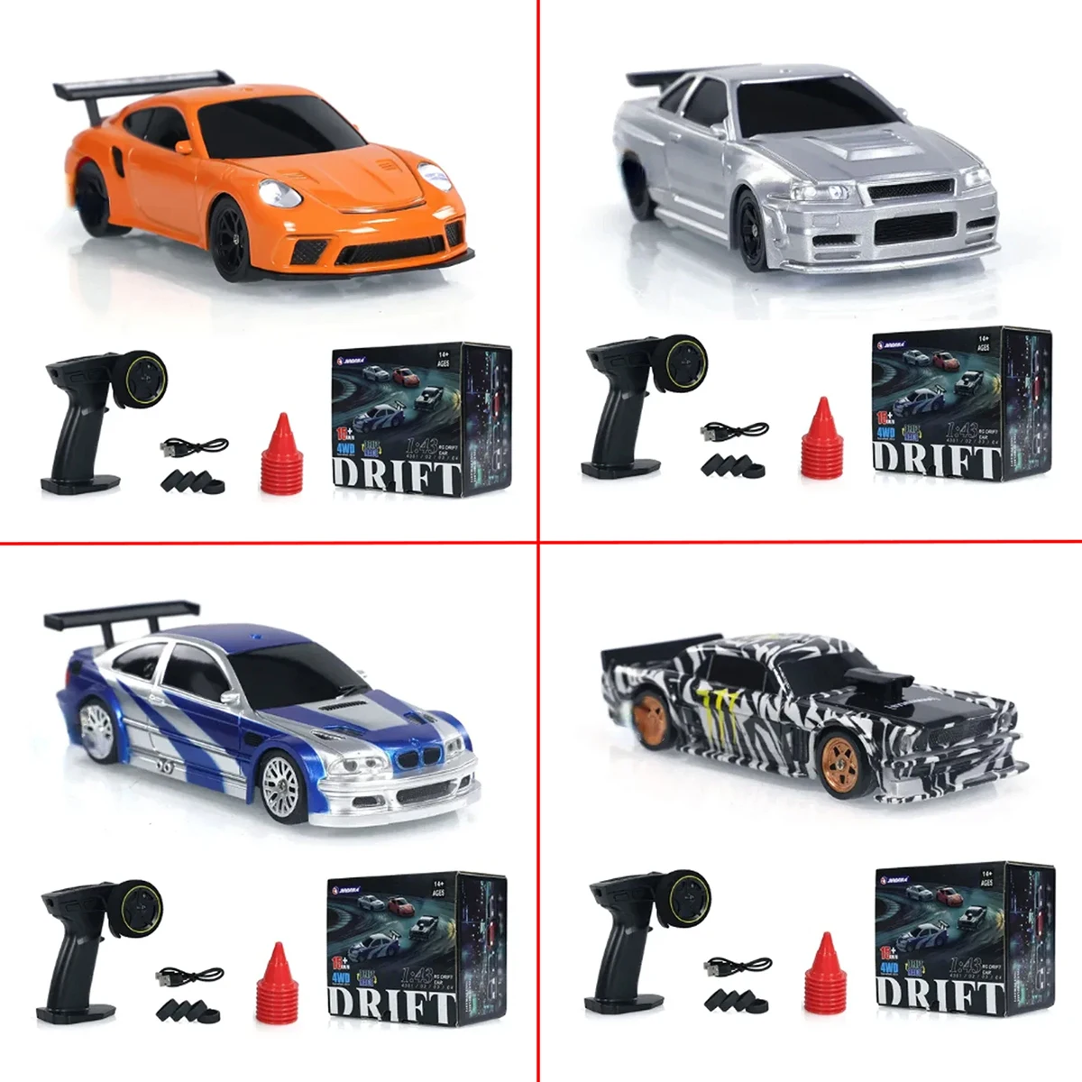 2.4G RC Drift Car 1/43 4WD Remote Control Car High Speed Four Wheel Drive Radio Controlled Mini Racing Car Model Boy 2.4G RC Drift Car 1/43 4WD Remote Control Car High Speed Four Wheel Drive Radio Controlled Mini Racing Car Model Boy