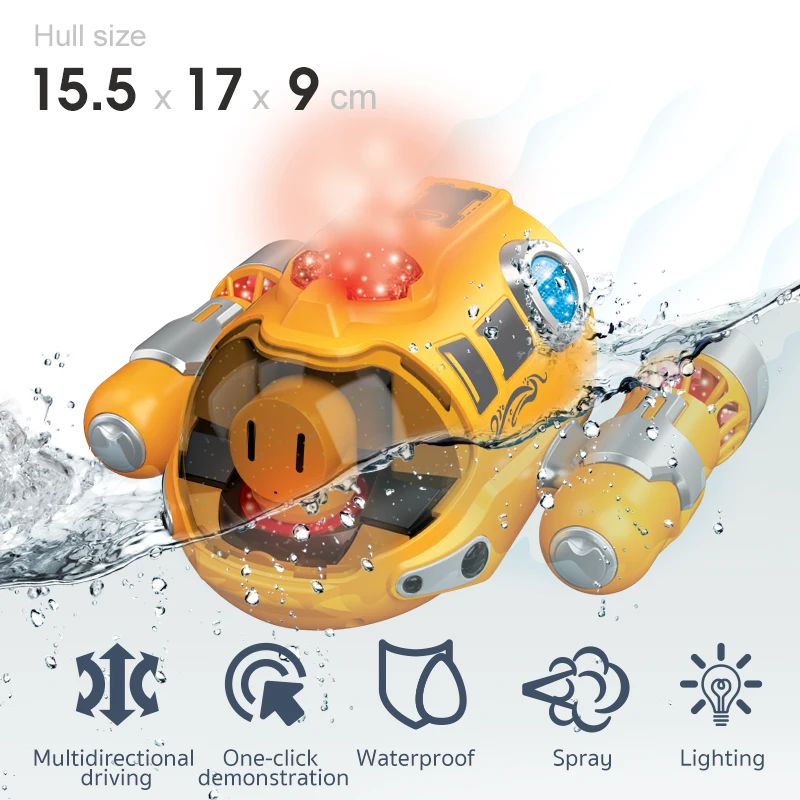 2.4GHz Remote Control Motorboat Waterproof Spray Swimming Pool Bathing RC Steamboat Toys For Boys And Girls Children's 2.4GHz Remote Control Motorboat Waterproof Spray Swimming Pool Bathing RC Steamboat Toys For Boys And Girls Children's