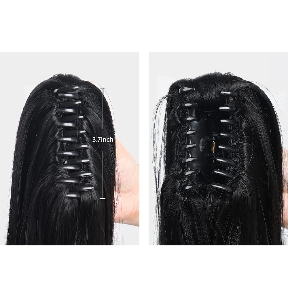 24inch Synthetic Multicolor Horsetail Extensions Very Long And Fluffy Wavy Heat Resistant For Women's Curling Pieces
