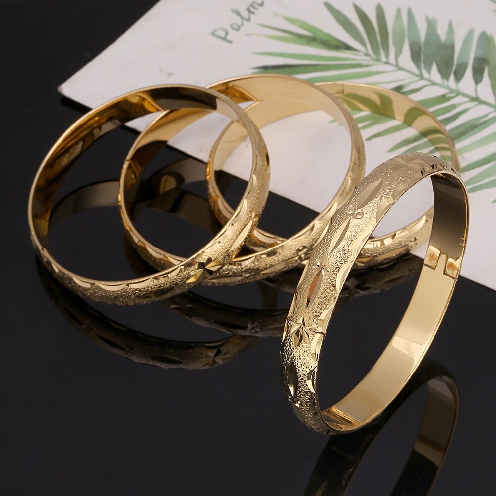 24k Gold Bangle Bracelet Set (4 pcs) 24k Gold Bangle Bracelet Set (4 pcs)