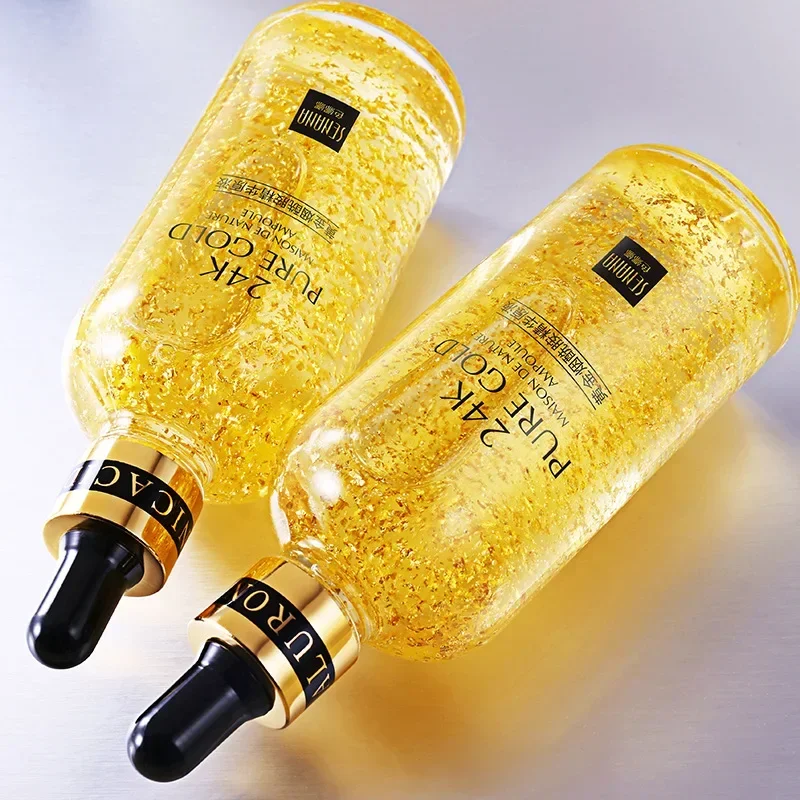 24K Gold Hyaluronic Acid Nicotinamide Face Essence Replenishment Moisturize Shrink Pore Brighten Skin Care Firming