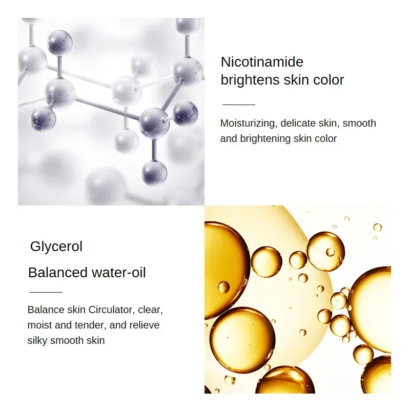 24K Gold Hyaluronic Acid Nicotinamide Face Essence Replenishment Moisturize Shrink Pore Brighten Skin Care Firming