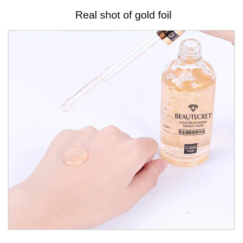 24K Gold Hyaluronic Acid Nicotinamide Face Serum Replenishment Moisturize Shrink Pore Brighten Skin Care Firming Facial