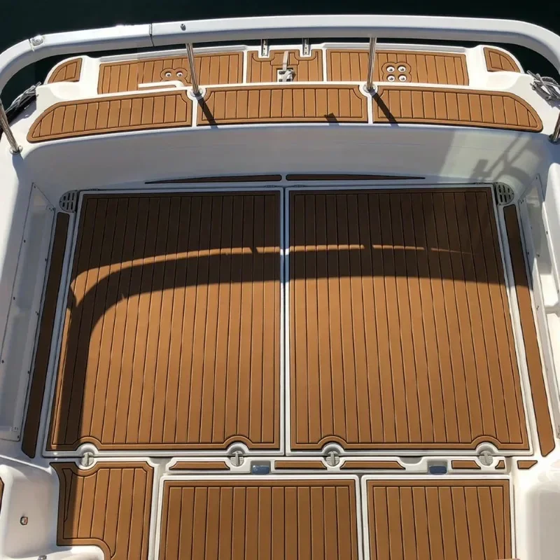 2.4m Self-Adhesive EVA Foam Boat Marine Flooring Faux Teak Decking Sheet Striped Yacht Mat 8 Styles Brown Gray Gold