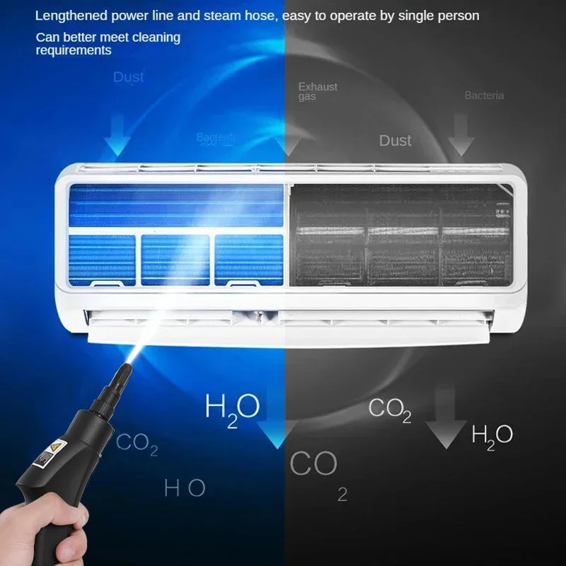 2500W High And Temperature Handheld Steam Cleaners Air Conditioner Kitchen Hood Car Steam Clean Machine Floor and More