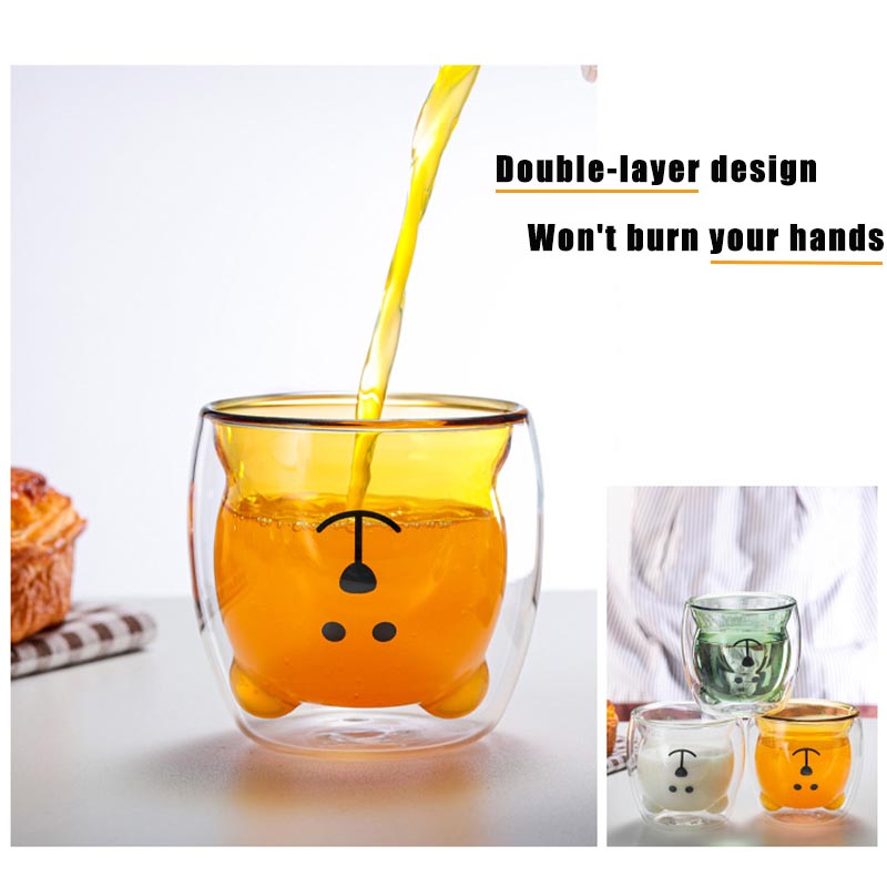 250ml Double Wall Bear Glass Cup 250ml Double Wall Bear Glass Cup