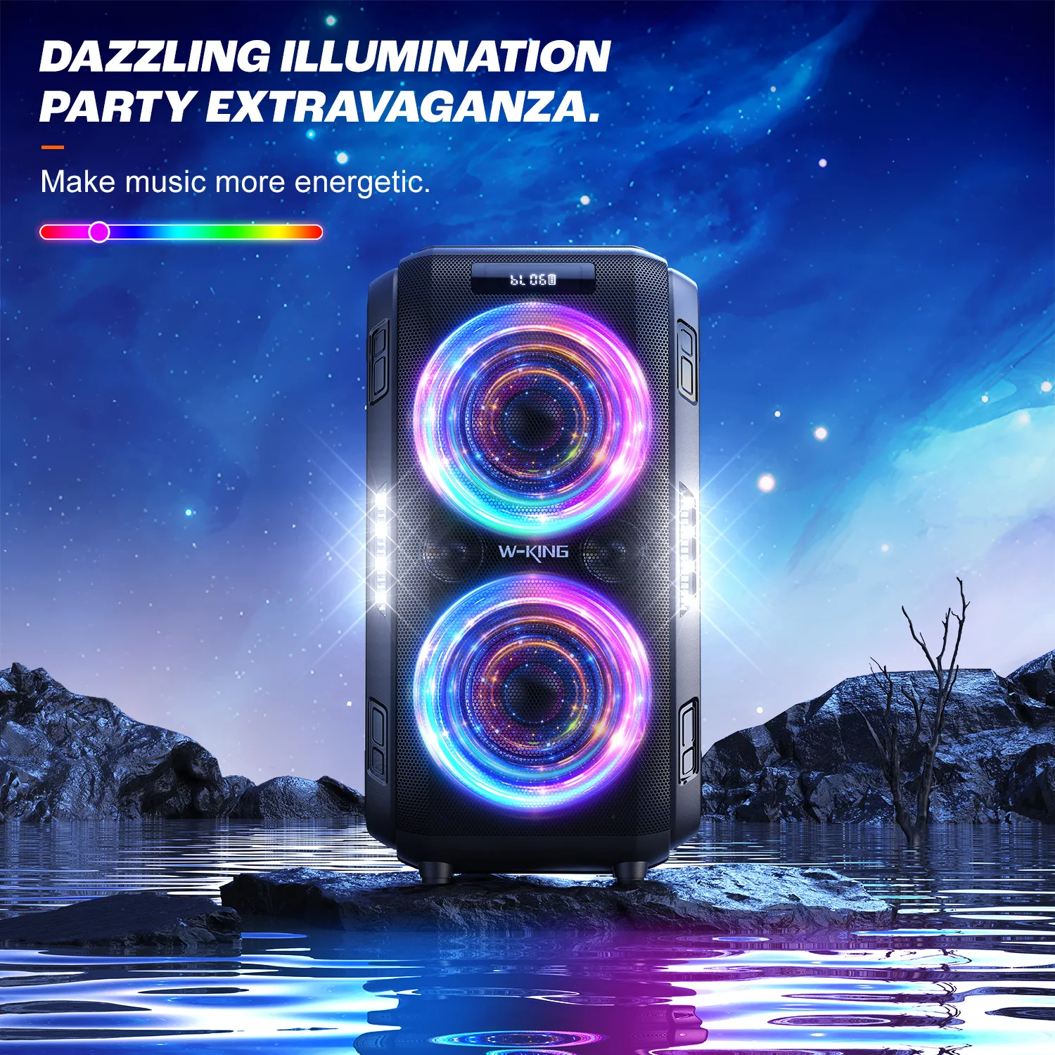 250W PEAK Large Bluetooth Speaker Loudest/Massive 120dB/12 Custom Bass, V5.3 Big Party Boombox Portable Speaker Wireless