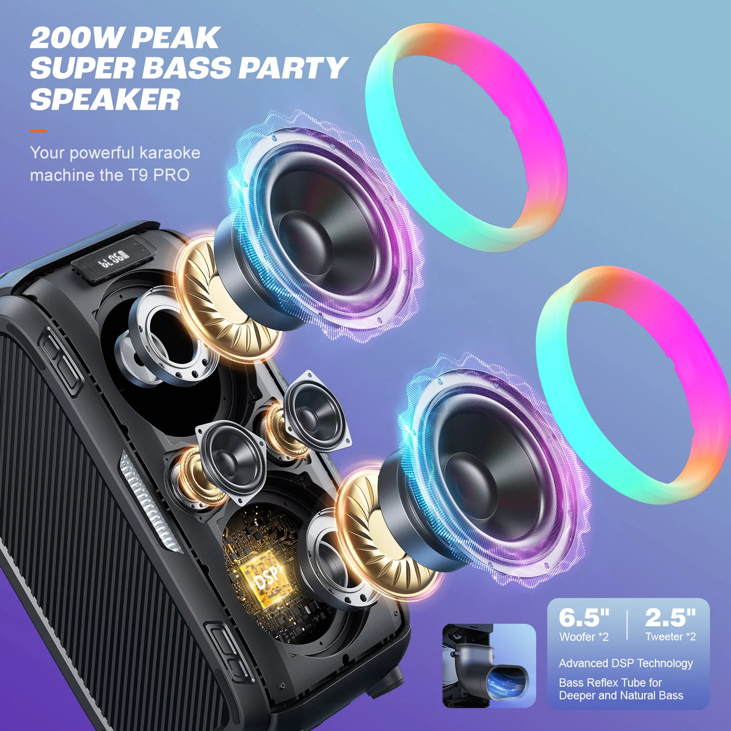 250W PEAK Large Bluetooth Speaker Loudest/Massive 120dB/12 Custom Bass, V5.3 Big Party Boombox Portable Speaker Wireless