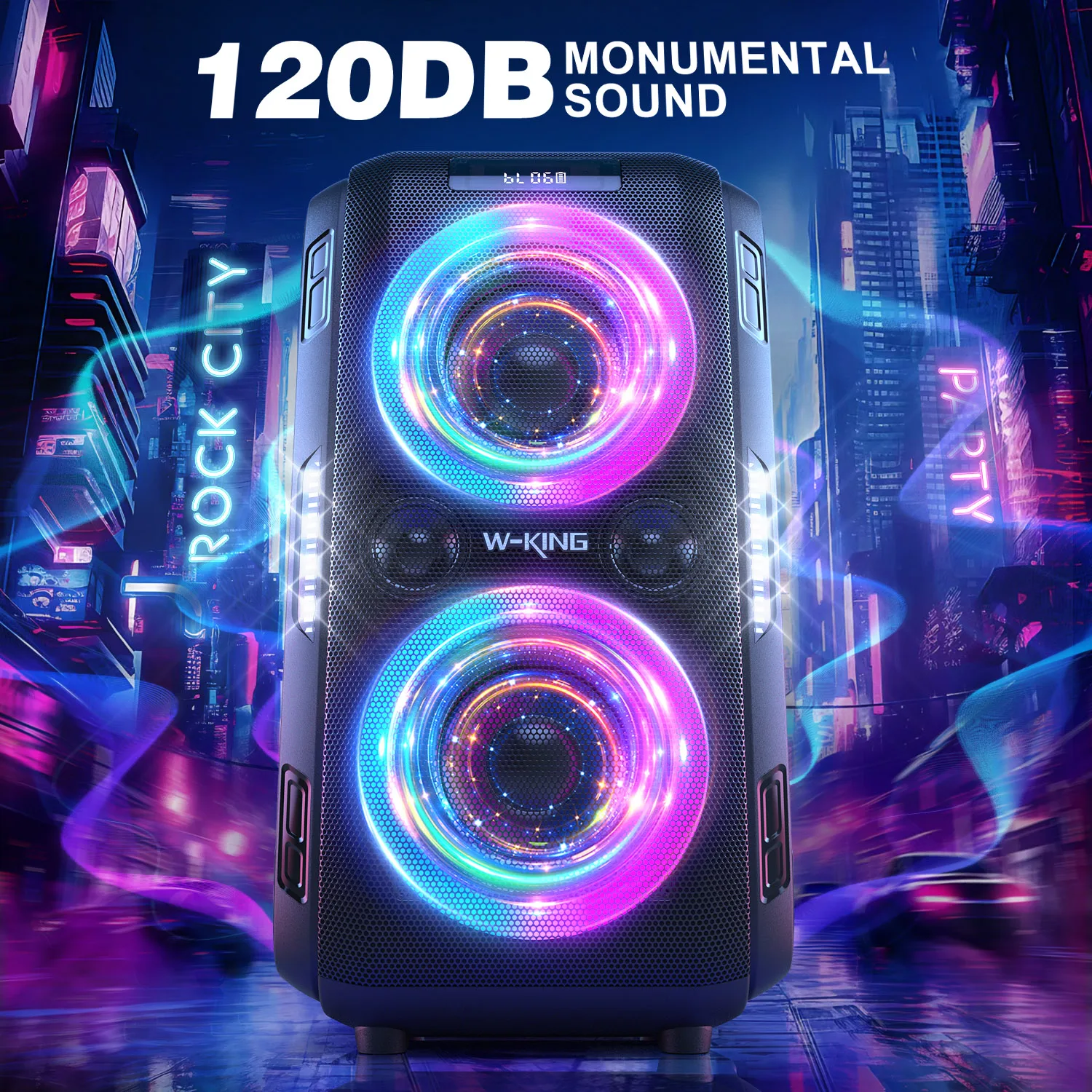 250W PEAK Large Bluetooth Speaker Loudest/Massive 120dB/12 Custom Bass, V5.3 Big Party Boombox Portable Speaker Wireless