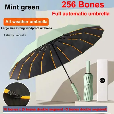 256 Bones Super Windproof Rain Umbrella Large Size Full Automatic Men Business Umbrellas Three Fold UV Protection Lady 256 Bones Super Windproof Rain Umbrella Large Size Full Automatic Men Business Umbrellas Three Fold UV Protection Lady