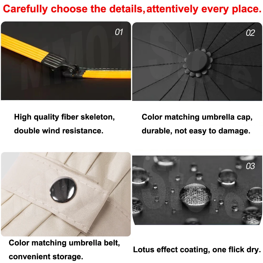 256 Bones Super Windproof Rain Umbrella Large Size Full Automatic Men Business Umbrellas Three Fold UV Protection Lady 256 Bones Super Windproof Rain Umbrella Large Size Full Automatic Men Business Umbrellas Three Fold UV Protection Lady