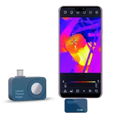 256*192 Android Type-C Thermal Imager 25Hz Mobile Thermal Imaging Camera for Solar Panel Power Device Fault Detect 256*192 Android Type-C Thermal Imager 25Hz Mobile Thermal Imaging Camera for Solar Panel Power Device Fault Detect