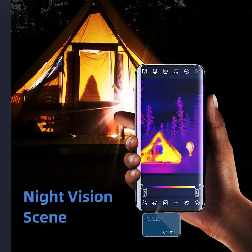 256*192 Android Type-C Thermal Imager 25Hz Mobile Thermal Imaging Camera for Solar Panel Power Device Fault Detect 256*192 Android Type-C Thermal Imager 25Hz Mobile Thermal Imaging Camera for Solar Panel Power Device Fault Detect