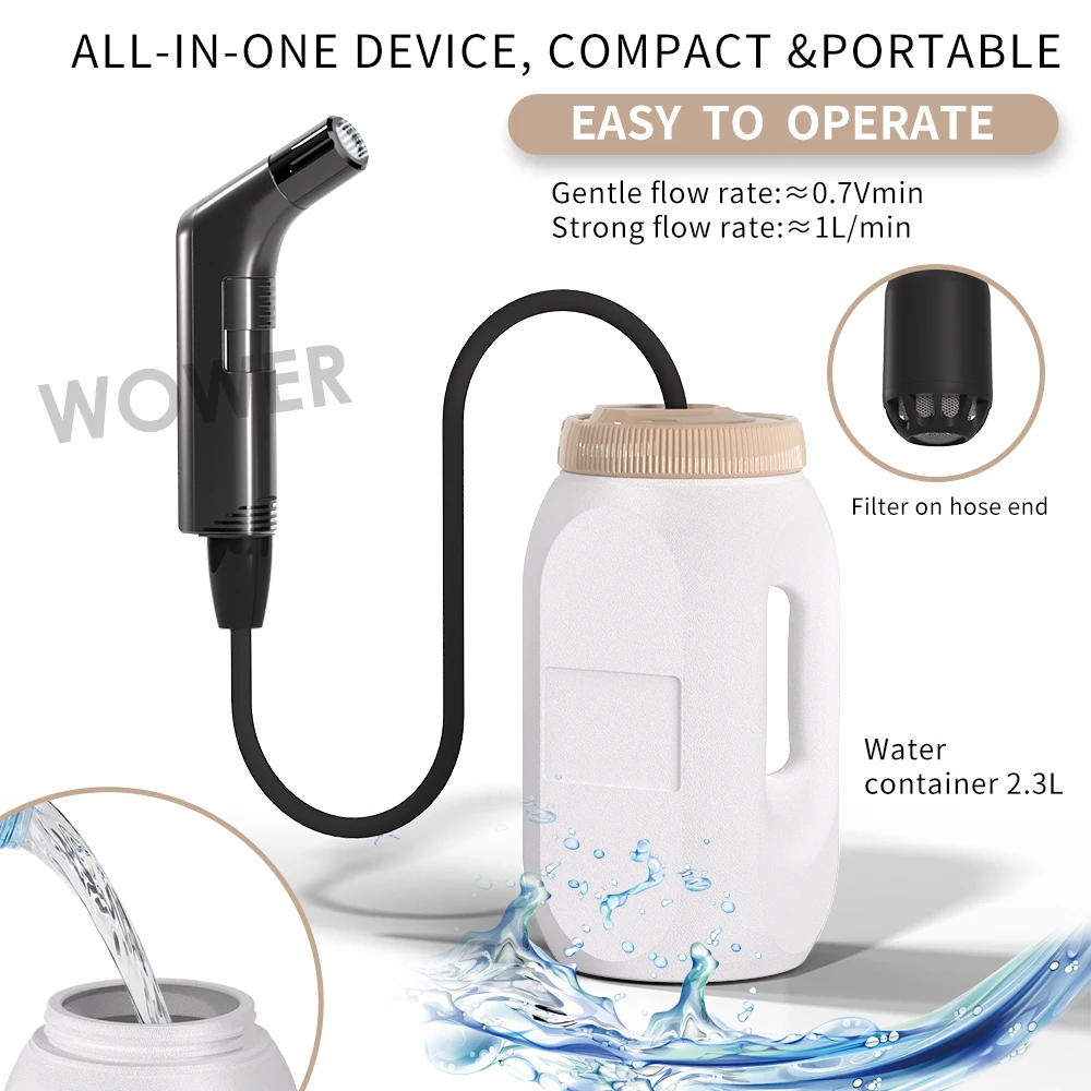 2.5L Portable Electric Bidet Rechargeable Shataf Hand Bidet Butt Sprayer for Personal Hygiene Cleaning Travel Camping 2.5L Portable Electric Bidet Rechargeable Shataf Hand Bidet Butt Sprayer for Personal Hygiene Cleaning Travel Camping