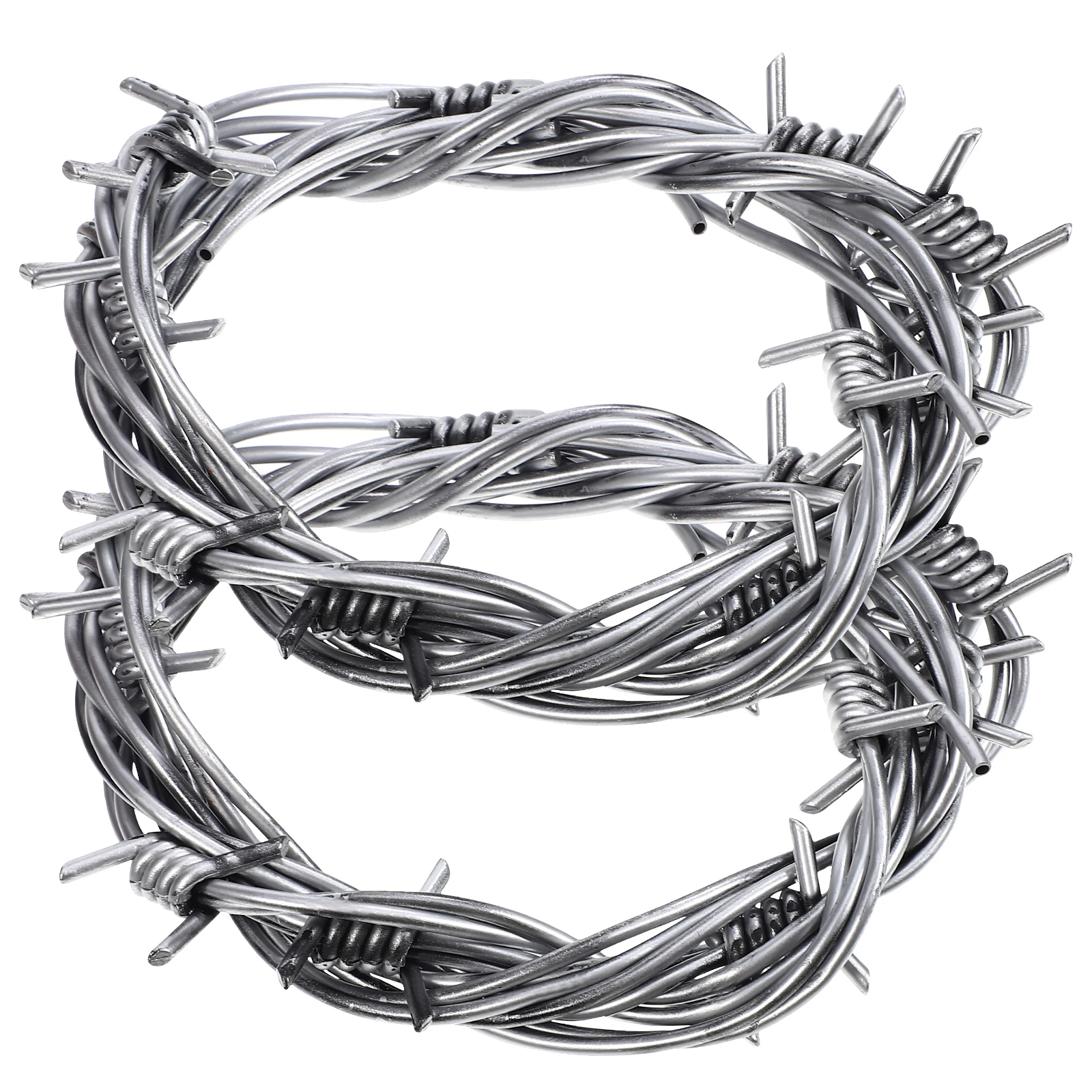 2.5M Fake Rusted Silver Barbed Barb Wire Decoration Halloween Barbed Wires Garland Haunted House Prop Western Party