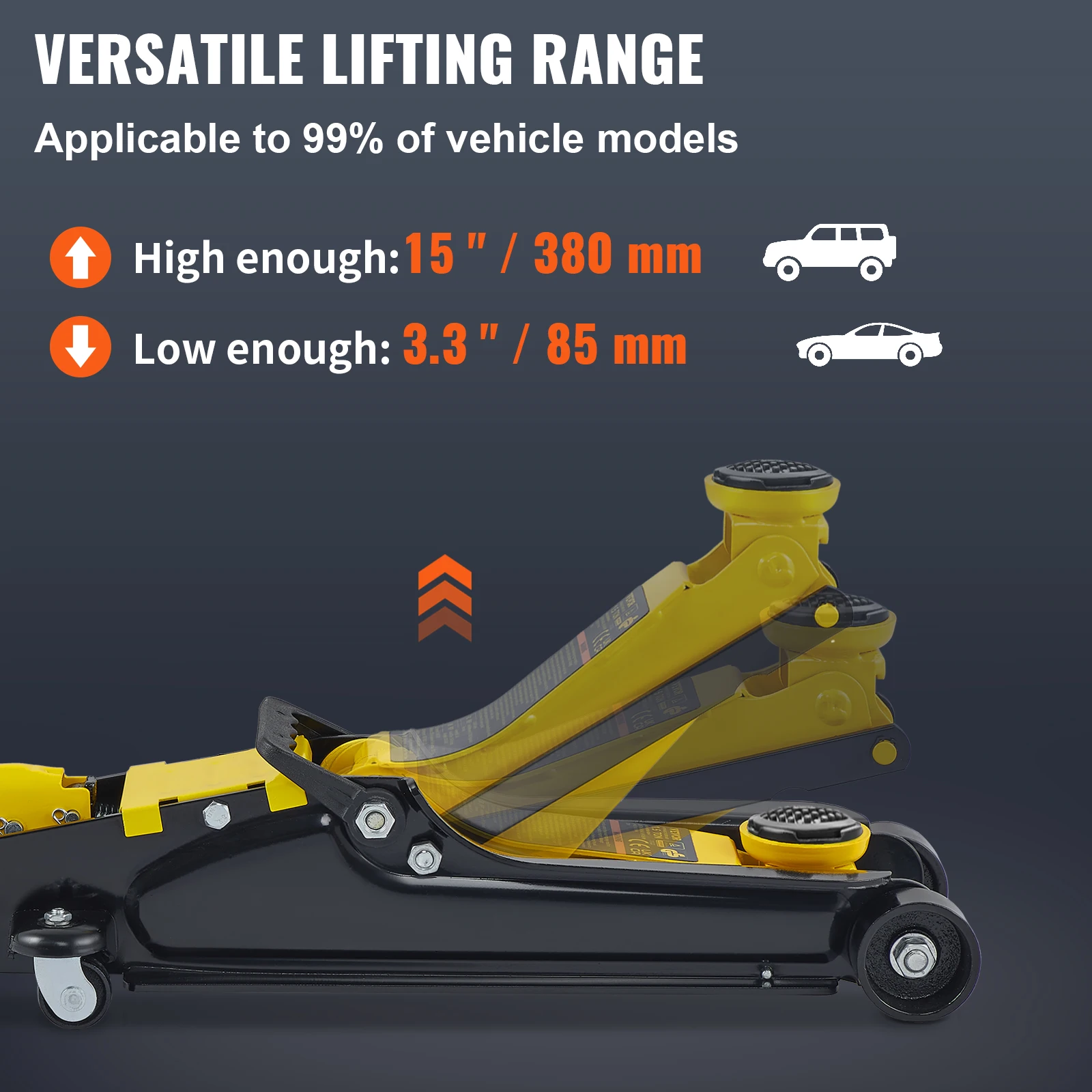 2.5T Floor Hydraulic Jack Pneumatic Low Profile Floor Jack Heavy-Duty Steel Racing Floor Jack with Single Piston Lift