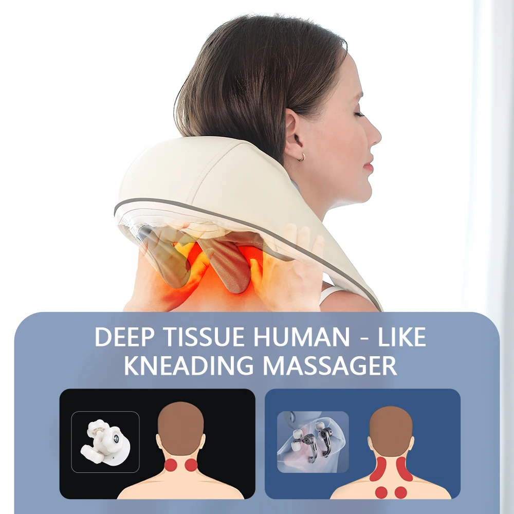 26W Brushless Motor Neck And Shoulder Massager Wireless Shoulder And Back Kneading Massage Shawl Neck masajeador 26W Brushless Motor Neck And Shoulder Massager Wireless Shoulder And Back Kneading Massage Shawl Neck masajeador
