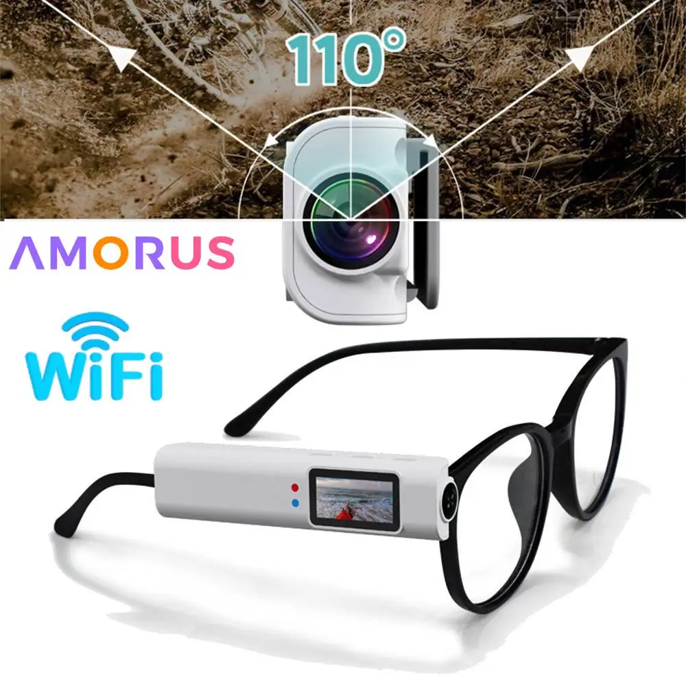 2.7K Mini FPV Eyeglasses Video Shooting Micro-camera HD WiFi Intelligent Headset Glasses Video&Sound Recording WiFi APP 2.7K Mini FPV Eyeglasses Video Shooting Micro-camera HD WiFi Intelligent Headset Glasses Video&Sound Recording WiFi APP