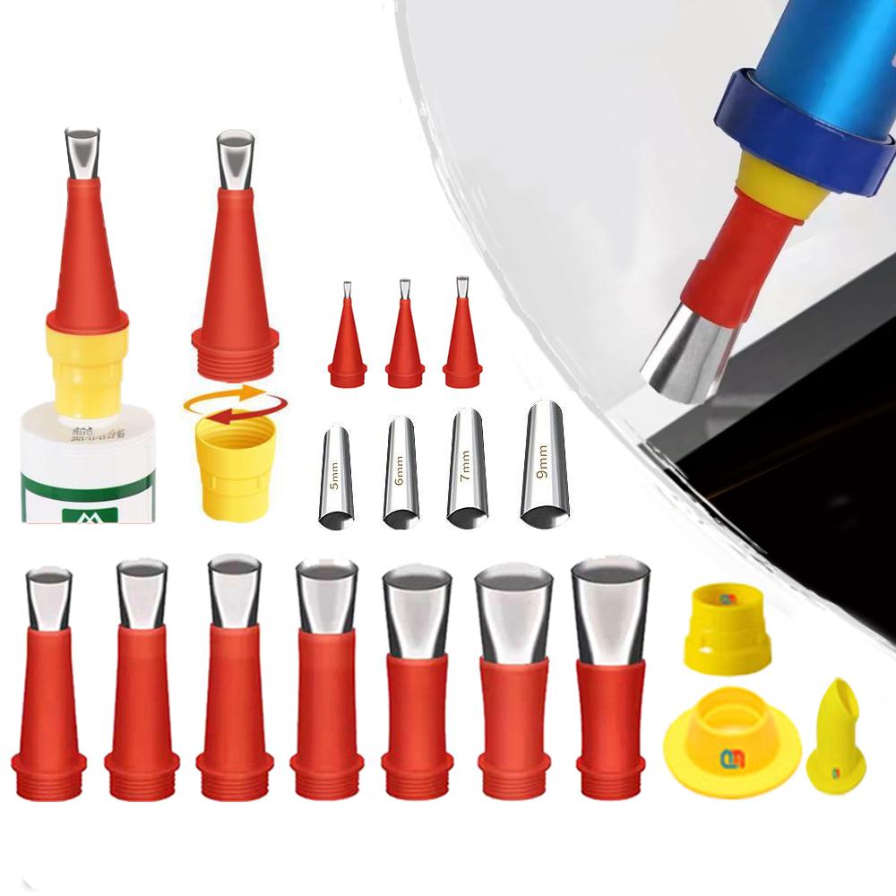27pcs Stainless Steel Caulk Nozzle Applicator With Base Caulking Finisher Sealant Finishing Tool Kitchen Bathroom Sink 27pcs Stainless Steel Caulk Nozzle Applicator With Base Caulking Finisher Sealant Finishing Tool Kitchen Bathroom Sink