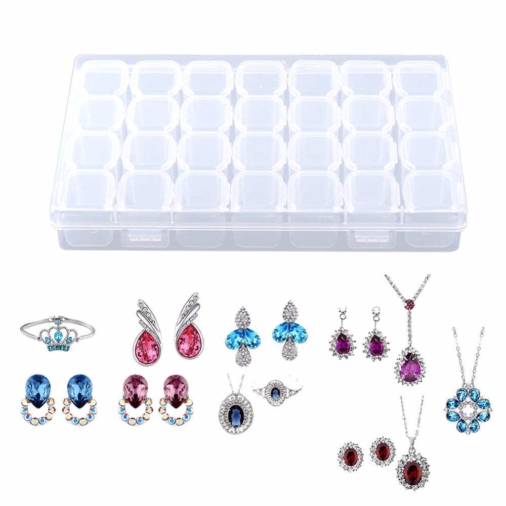28 Slots Medicine Box Jewelry Organizer 28 Slots Medicine Box Jewelry Organizer