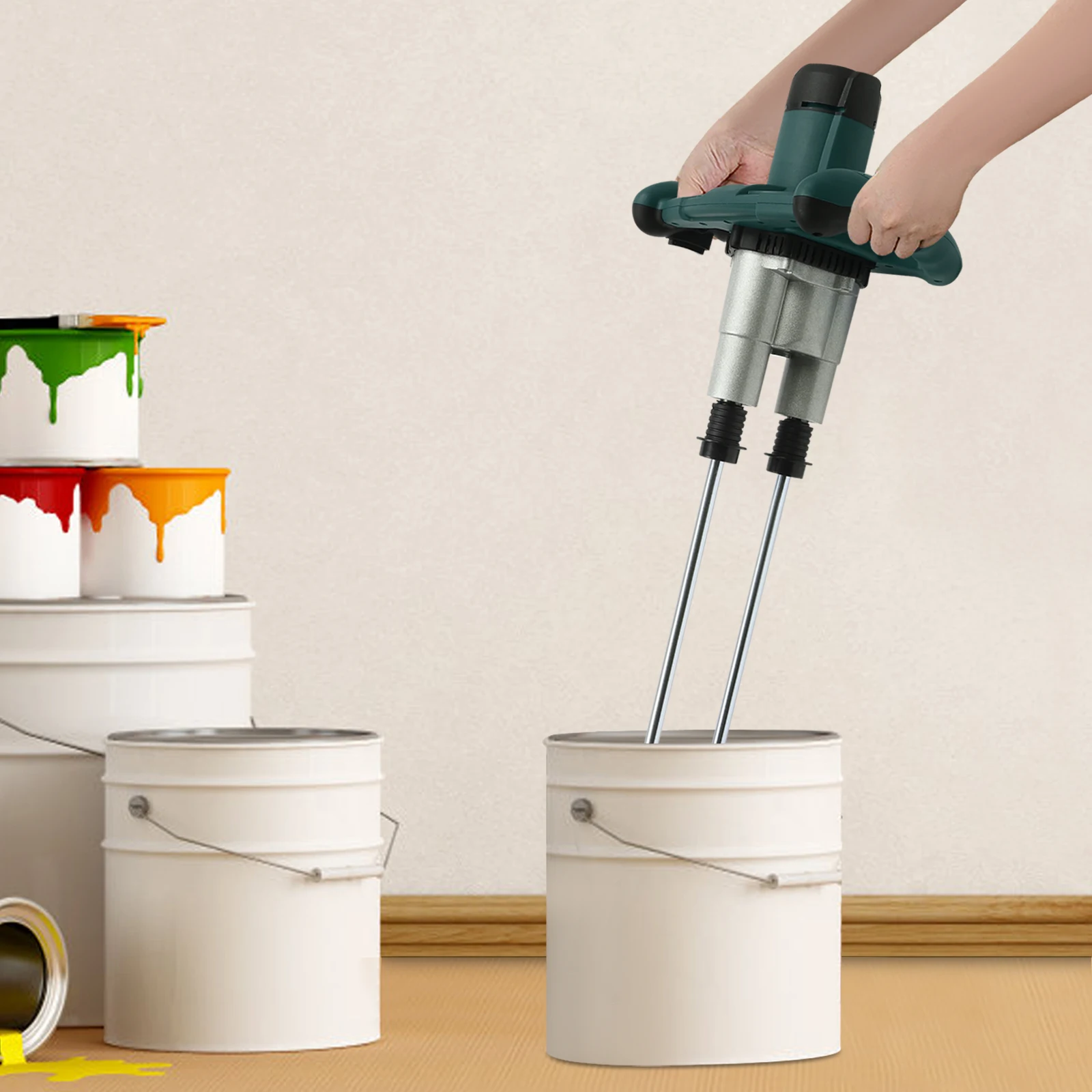 2800W Handheld Paint and Mortar Stirrer Corded Electric 2-Gear Concrete Mixer 6 Speeds Optional Red/Green US/EU 2800W Handheld Paint and Mortar Stirrer Corded Electric 2-Gear Concrete Mixer 6 Speeds Optional Red/Green US/EU