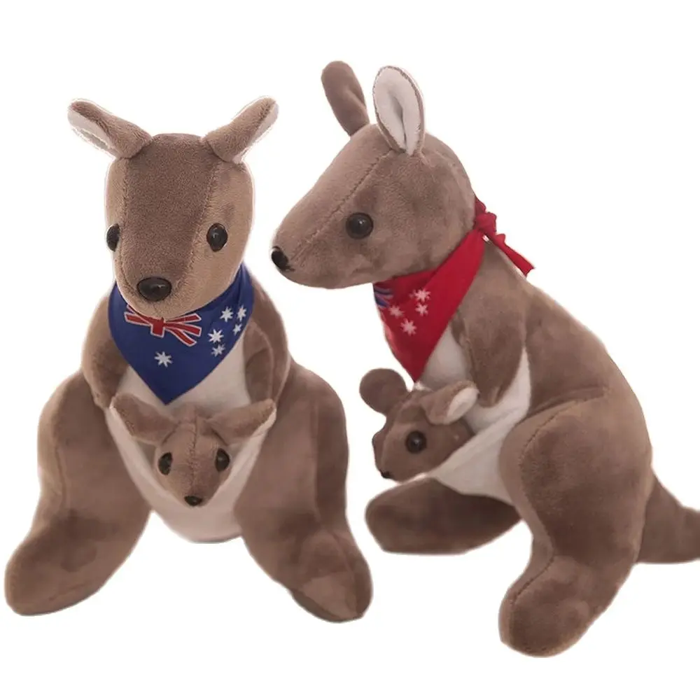 28CM Australian Kangaroo Plush Toy Kangaroo Baby Creative Mother-Child Cute Doll Festive Gift For Children's Birthday