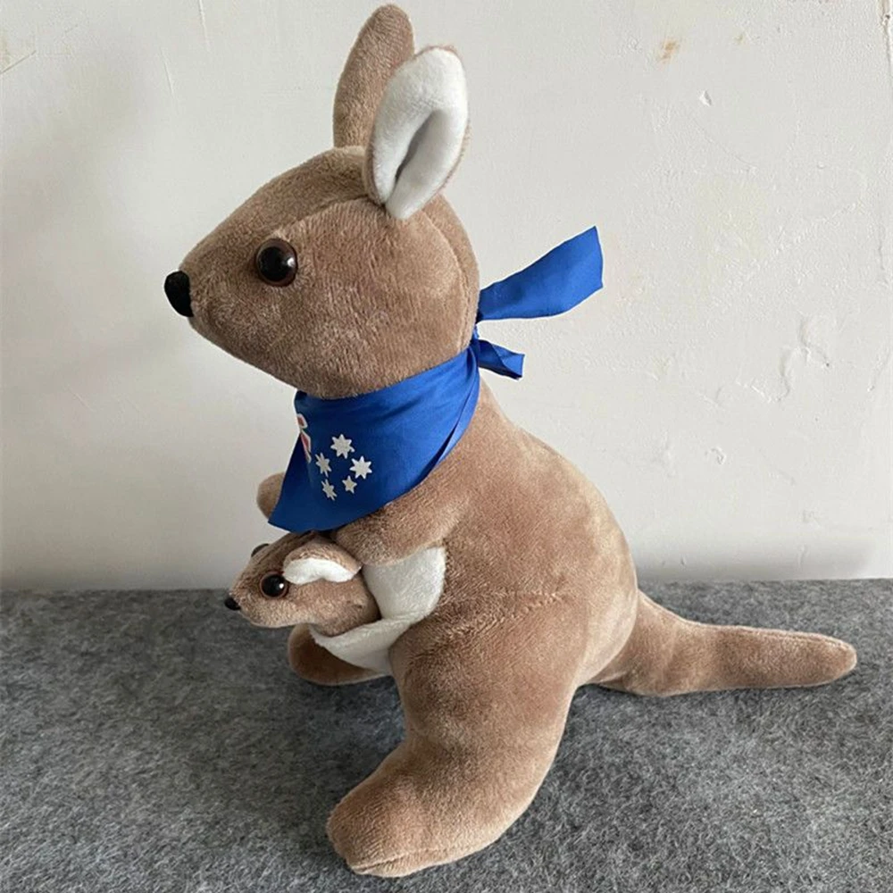 28CM Australian Kangaroo Plush Toy Kangaroo Baby Creative Mother-Child Cute Doll Festive Gift For Children's Birthday