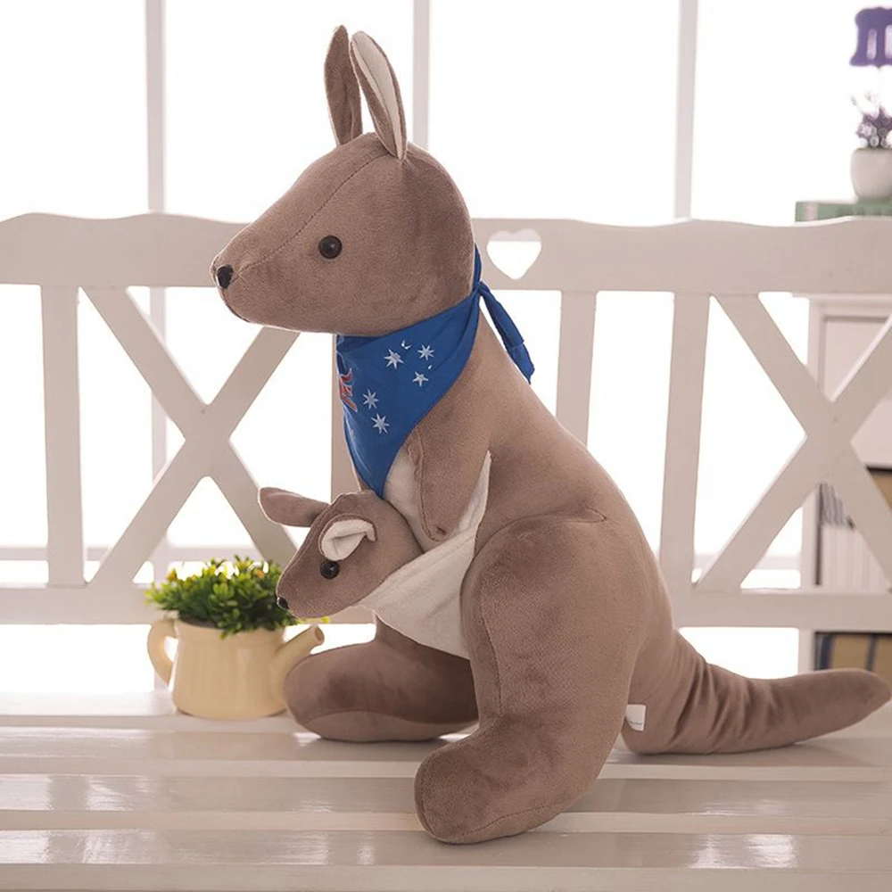 28CM Australian Kangaroo Plush Toy Kangaroo Baby Creative Mother-Child Cute Doll Festive Gift For Children's Birthday