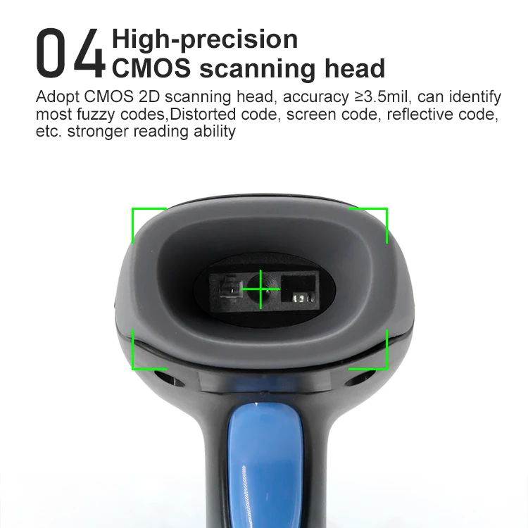 2D Barcode Reader USB Wired/Wireless 2.4G WIFI Bluetooth Handheld Bar Code QR Code Scanner CMOS Image High-speed 2D Barcode Reader USB Wired/Wireless 2.4G WIFI Bluetooth Handheld Bar Code QR Code Scanner CMOS Image High-speed