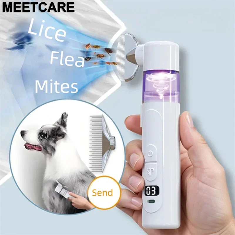 2in1 Electric Lice Comb with 3 Speed Adjust Hair Care Device USB Rechargable Pet Grooming Tool Stainless Steel Daily