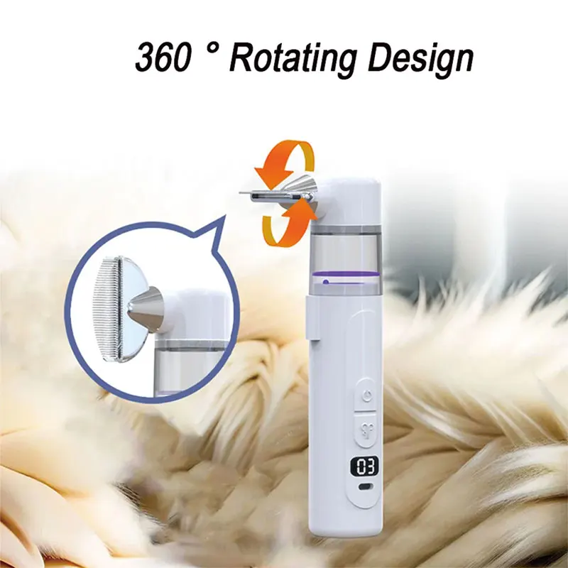 2in1 Electric Lice Comb with 3 Speed Adjust Hair Care Device USB Rechargable Pet Grooming Tool Stainless Steel Daily